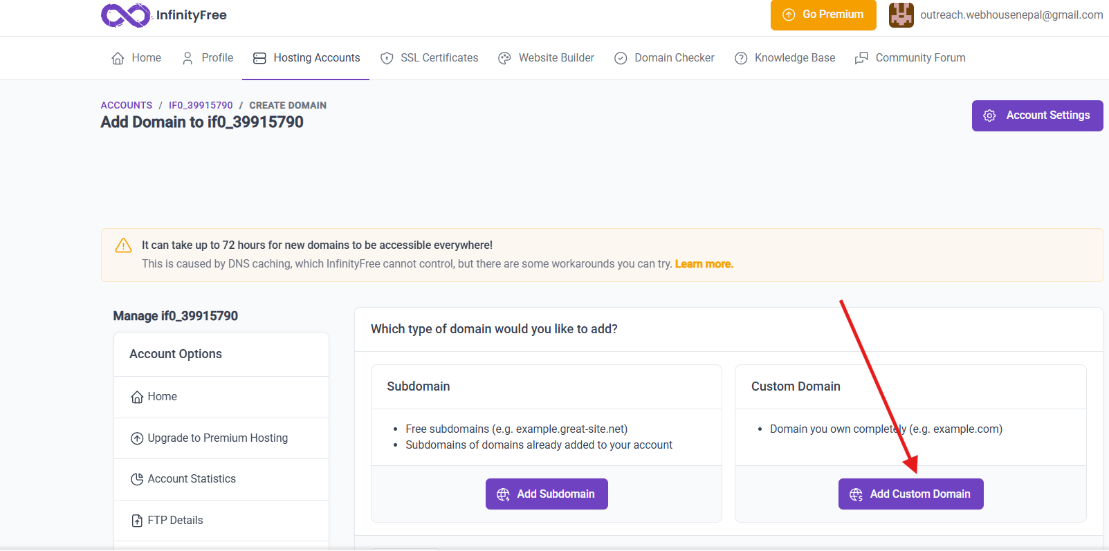 add custom domain